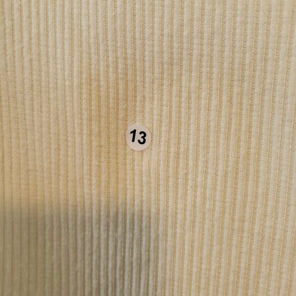 Faherty Cream Ribbed Square Neck Top Size Large - Picture 6 of 6